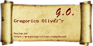Gregorics Olivér névjegykártya
