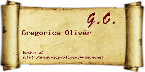 Gregorics Olivér névjegykártya